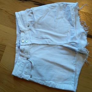 White High Rise Shorts